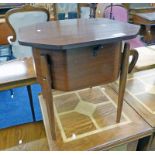 OCTAGONAL SEWING BOX ON TURNED SUPPORTS