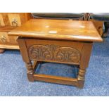 18TH CENTURY STYLE CARVED OAK BOX STOOL