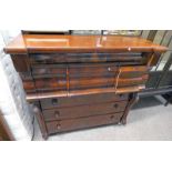 19TH CENTURY MAHOGANY OGEE CHEST WITH 3 DEEP OVER 3 LONG DRAWERS 121CM TALL