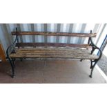 WOODEN BENCH WITH CAST IRON ENDS