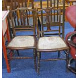 PAIR OF LATE 19TH CENTURY MAHOGANY CHAIRS WITH BOXWOOD INLAY