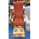 BEECH FRAMED ARMCHAIR,