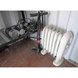 SMALL SELECTION OF MIXED GOODS TO INCLUDE A RADIATOR, WEIGHTS,