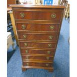 MAHOGANY CHEST OF DRAWERS WITH 6 FALL FRONT DRAWERS