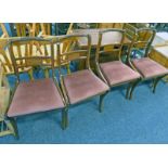 SET OF 4 MAHOGANY SABRE LEG CHAIRS