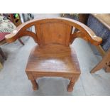 LATE 19TH CENTURY ARMCHAIR ON BARLEY TWIST SUPPORTS