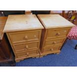 PAIR OF PINE 3 DRAWER BEDSIDE CHESTS