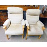 2 FAWN ARMCHAIRS