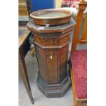 LATE 19TH CENTURY PAINTED PINE OCTAGONAL FONT & BOWL 87 CM TALL