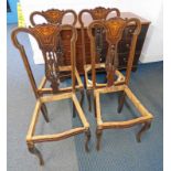 4 EARLY 20TH CENTURY MAHOGANY CHAIRS WITH BOXWOOD INLAY