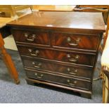 MAHOGANY CHEST OF DRAWERS WITH 2 SHORT OVER 3 LONG DRAWERS 74CM