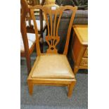 19TH CENTURY OAK LOW CHAIR ON SQUARE SUPPORTS