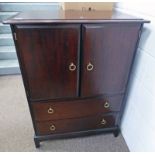 STAG MAHOGANY TALLBOY WITH 2 PANEL DOORS OVER 2 DRAWERS