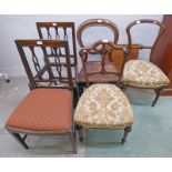 3 19TH CENTURY MAHOGANY HAND CHAIRS,