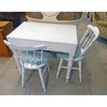 PAINTED KITCHEN TABLE & 2 CHAIRS