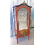 EARLY 20TH CENTURY CABINET WITH SHAPED DECORATED FRONT & ORMOLU MOUNTS, MAX.