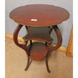 EARLY 20TH CENTURY MAHOGANY TABLE WITH SHAPED TOP & SUPPORTS