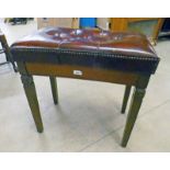 LEATHER TOPPED STOOL WITH LIFT UP LID,