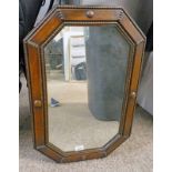 ARTS & CRAFTS STYLE OAK OCTAGONAL MIRROR,