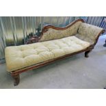 19TH CENTURY ROSEWOOD FRAMED SETTEE WITH SHAPED SUPPORTS