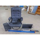 OFFICE CHAIR, PROJECTOR SCREEN, PANASONIC VIDEO CAMERA,