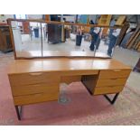 TRIPLE MIRROR DRESSING TABLE WITH 3 DRAWERS TO EITHER SIDE BY EUROPA FURNITURE