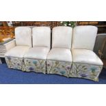 SET OF 4 OVERSTUFFED CHAIRS