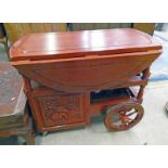 EASTERN DRINKS TROLLEY WITH CARVED DECORATION