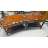 PAIR OF MAHOGANY RECTANGULAR TOPPED TABLE WITH DRAWER,