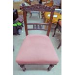 EARLY 20TH CENTURY MAHOGANY CHAIR WITH CARVED DECORATION