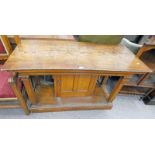 LATE 19TH CENTURY PINE & OAK ALTAR TABLE WITH DRAWER 132 CM LONG
