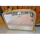 GILT FRAMED OVERMANTLE MIRROR