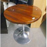 ARTS & CRAFTS STYLE CIRCULAR TABLE ON CHROME COLUMN,