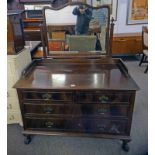 EARLY 20TH CENTURY MAHOGANY DRESSING CHEST WITH 2 SHORT OVER 2 LONG DRAWERS