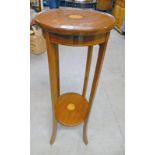 EARLY 20TH CENTURY MAHOGANY CIRCULAR TOPPED STAND WITH BOXWOOD INLAY,