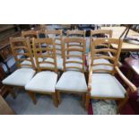 SET OF 8 21ST CENTURY DINING CHAIRS WITH LADDER BACKS AND METAL SUPPORTS