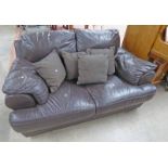 BROWN OVERSTUFFED SETTEE