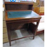 20TH CENTURY MAHOGANY CLERKS DESK ON 4 SQUARE SUPPORTS