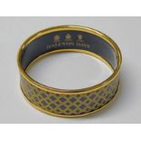 HALCYON DAYS, ENAMEL DIAMOND DESIGN BANGLE - 6.