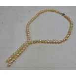 CULTURED PEARL NECKLACE BY THE PEARL COMPANY OF 80 PEARLS IN CLASP MARKED 925 - 30CM LONG