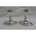 PAIR OF SILVER CANDLESTICKS,