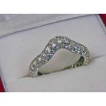 PLATINUM PAVE DIAMOND SET RING SIZE K