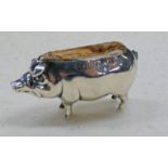 SILVER PIG PIN CUSHION