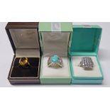 CLUSTER RING MARKED 925,