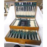 MAHOGANY CASED CANTEEN OF CUTLERY