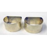 PAIR OF SILVER NAPKIN RINGS BIRMINGHAM 1919