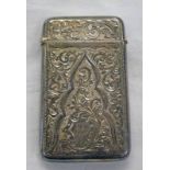 SILVER CARD CASE WITH ENGRAVED DECORATION BIRMINGHAM 1930