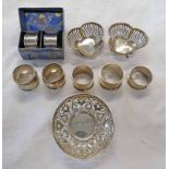 PAIR OF PIERCED SILVER DISHES, BIRMINGHAM 1909, PIERCED SILVER DISH BIRMINGHAM, 1907,