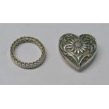 TIFFANY & COMPANY SILVER LOCKET & WEDDING BAND MARKED 925 T & CO Condition Report: