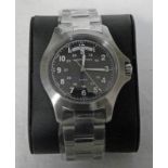 HAMILTON KHAKI KING WRIST WATCH WITH DAY,